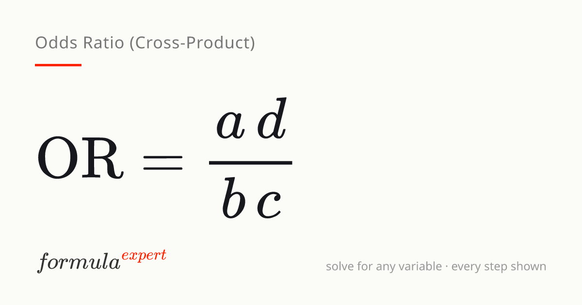 Odds Ratio (Cross-Product) Formula & Calculator — formula.expert