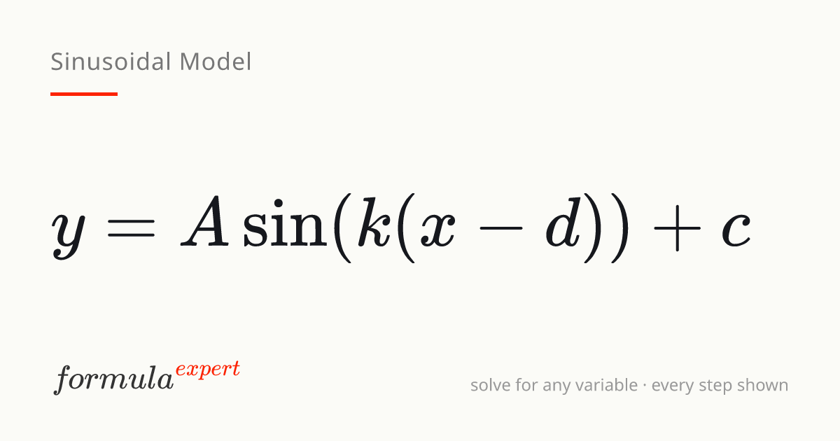 Sinusoidal Model Formula & Calculator — formula.expert
